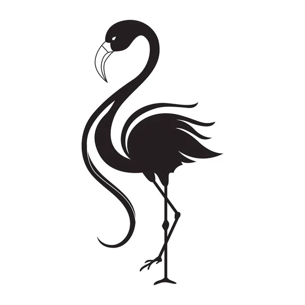 Conception Icône Vectorielle Flamingo Oiseau Tropical Icône Plate — Image vectorielle