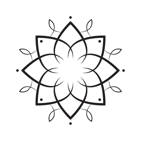 Conception Icône Vectorielle Fleur Géométrique Icône Florale Plate — Image vectorielle