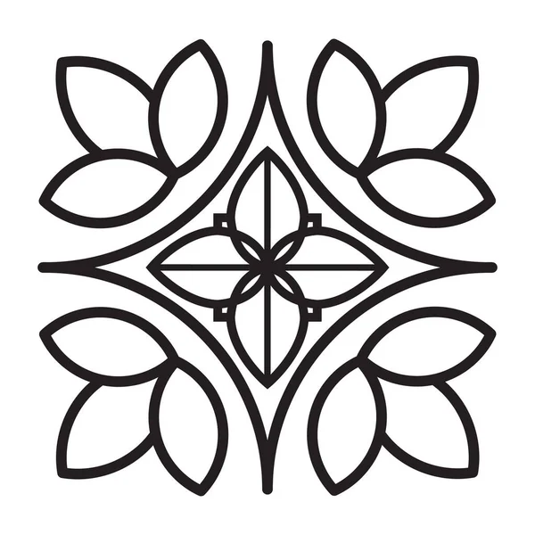 Diseño Geométrico Abstracto Icono Vectorial Icono Plano Emblema Adornado — Archivo Imágenes Vectoriales
