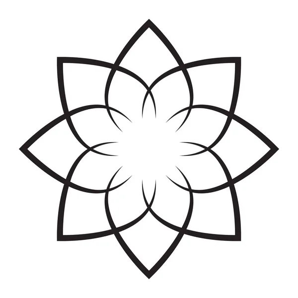 Conception Icône Vectorielle Fleur Géométrique Icône Florale Plate — Image vectorielle