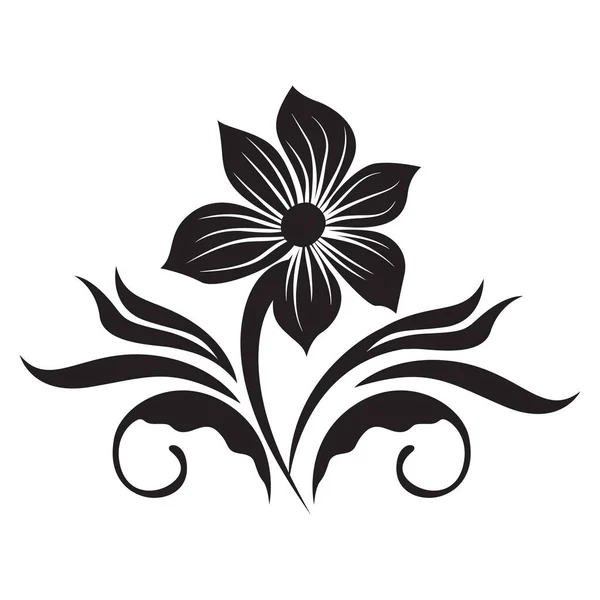 Wildflower Vektor Ikon Design Platt Blomma Och Blad Ikon — Stock vektor