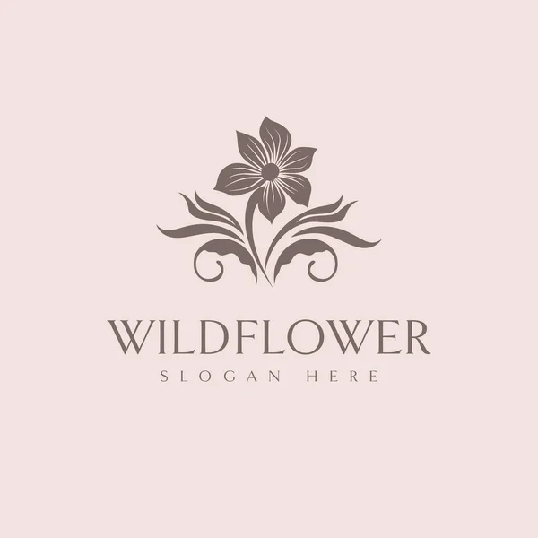 Diseño Del Logotipo Del Vector Wildflower Logotipo Floral Plantilla Logo Ilustraciones de stock libres de derechos