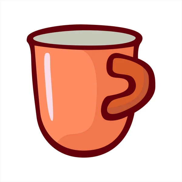 Egy Csésze Kávé Vagy Tea Vektor Ikon Design Színes Lapos — Stock Vector