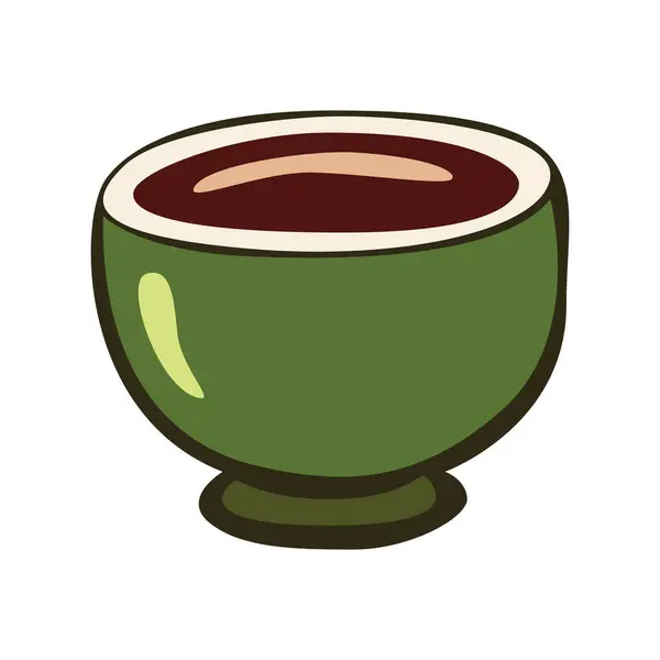 Projeto Ícone Vetor Xícara Chá Matcha Ícone Plano Colorido —  Vetores de Stock