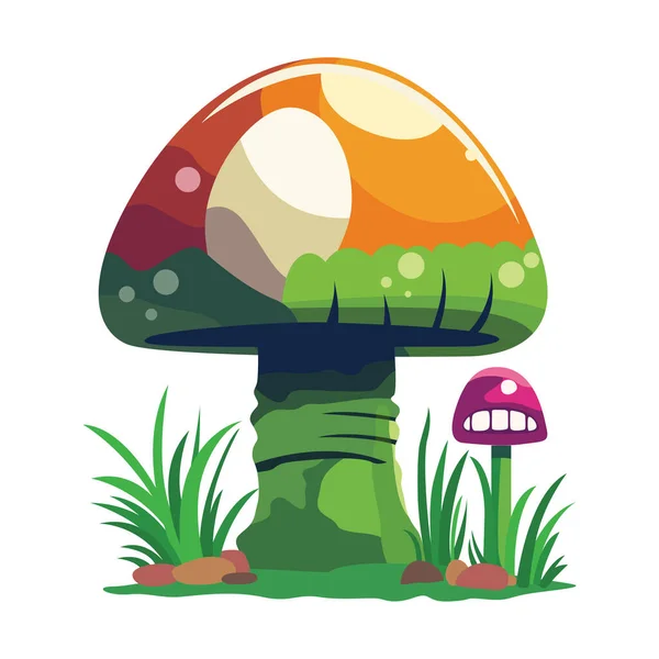 Fantasy Mushroom Vektor Illustration Videospielobjekt — Stockvektor