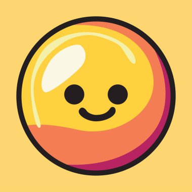 Gülen Avatar karikatür vektör tasarımı. Mutlu emoji işareti çıkartması.