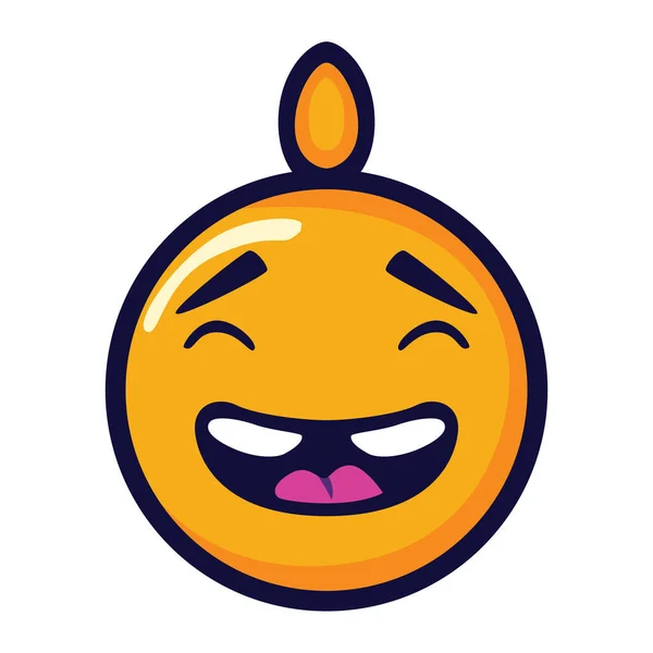 Gülen Avatar Karikatür Vektör Tasarımı Mutlu Emoji Işareti Çıkartması — Stok Vektör
