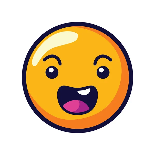 Smiling Avatar Cartoon Vector Design Happy Emoji Sign Sticker — Stock Vector