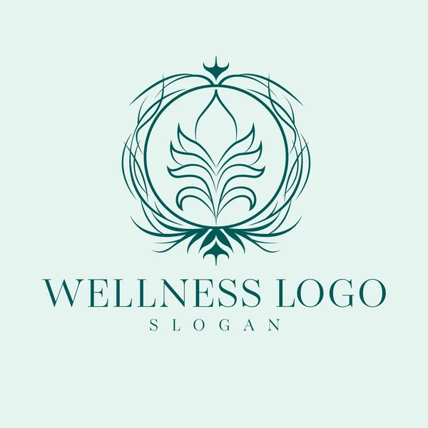 Design Logotipo Vetor Bem Estar Lotus Flor Emblema Boêmio — Vetor de Stock