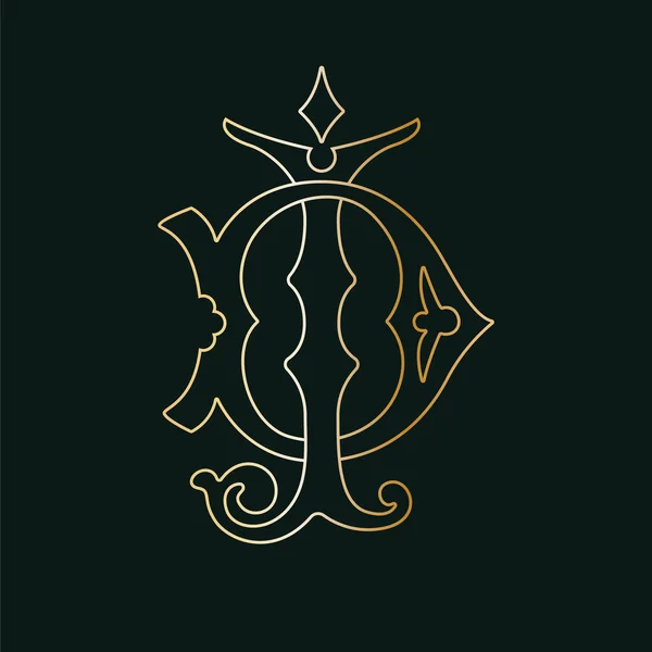 Дизайн Векторного Логотипу Листи Ініціали Монограма — стоковий вектор