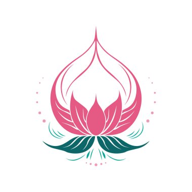 Soyut Lotus Çiçeği Simge Vektörü - Sanatsal Basitlikte Saflık ve Sükunetin Sembolü
