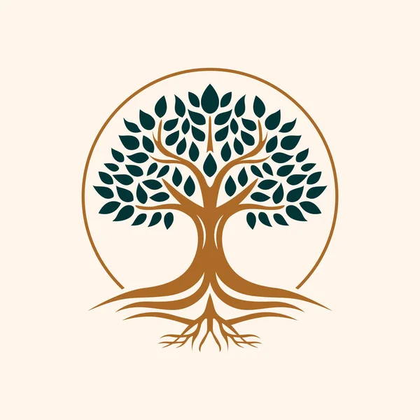 Life Tree Emblem Vector Symbolizing Growth Renewal Natural Beauty Artistic — Stock Vector