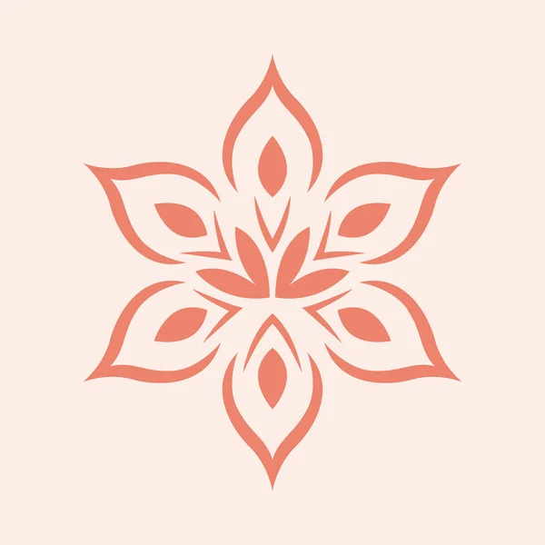 Vetor Emblema Mandala Floral Beleza Natureza Simetria Intricada Design Cativante — Vetor de Stock