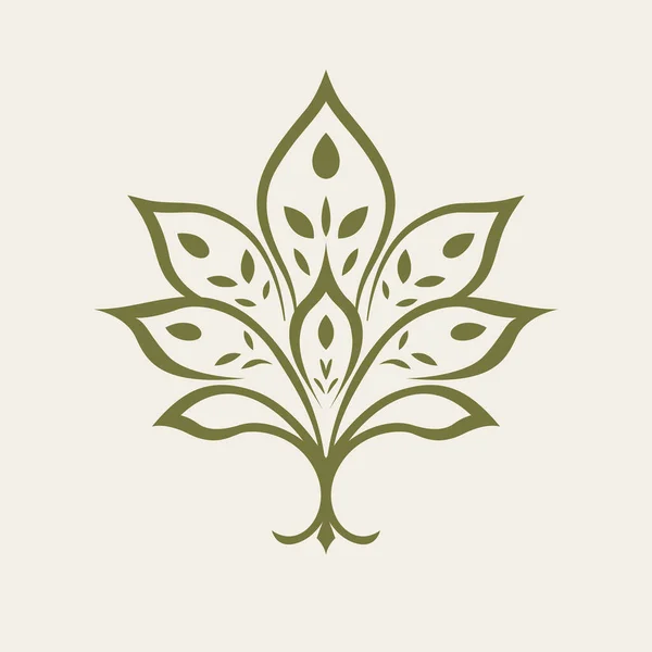 Vecteur Abstrait Icône Fleur Lotus Symbole Pureté Sérénité Dans Simplicité — Image vectorielle