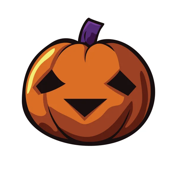 Icona Zucca Halloween Spettrale Disegni Inquietanti Vibrazioni Inquietanti — Vettoriale Stock