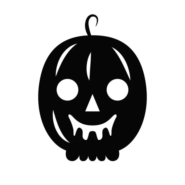 Black Creepy Pumpkin Vector Icon Gruselige Und Finstere Jack Laternen — Stockvektor