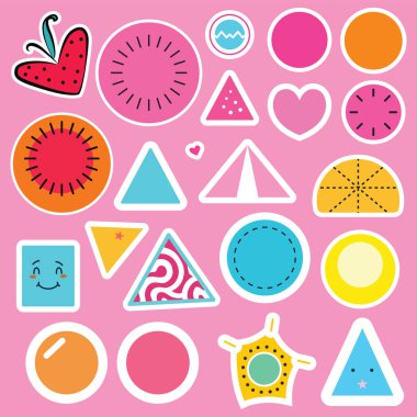 Big Vector Set of Hand-Drawn Abstract Geometrical Figures clipart