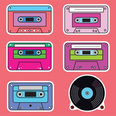 Retro Vector Set: Hand-Drawn Cassettes and Discs Elements