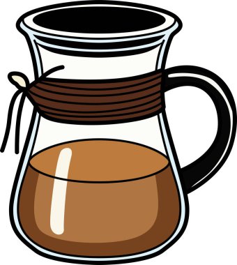 Kahve Kettle Vektör Simgesi. Minimalist Çömlek İllüstrasyonu