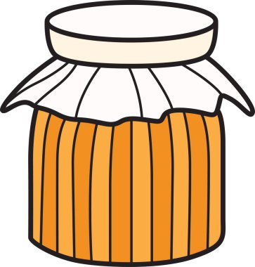 Classic jar with jam icon, ideal for food, kitchen, or pantry designs. A sweet and wholesome addition to any food-related project. clipart