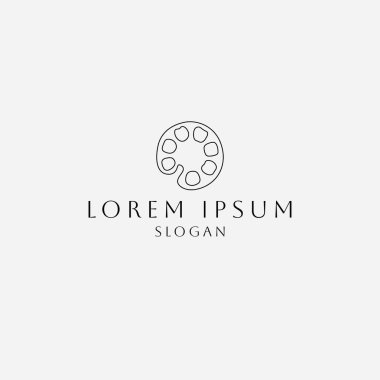 Minimalist logo tasarımı, temiz tipografisi olan, sanat stüdyoları, yaratıcı şirketler veya tasarım markaları için mükemmel bir resim paleti ikonu içerir..