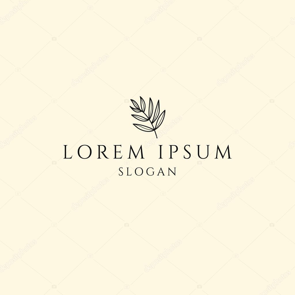 Elegant minimalist logo featuring a clean line art illustration of a branch with leaves, perfect for eco-friendly brands, wellness studios, or natural product packaging.