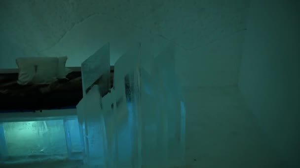 Kiruna Suécia Fevereiro 2022 Visita Hotel Ice Room Art Dentro — Vídeo de Stock