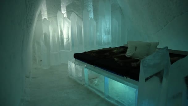 키루나 스웨덴 2022년 23일 스웨덴 키루나에 위치한 Icehotel 음료와 — 비디오