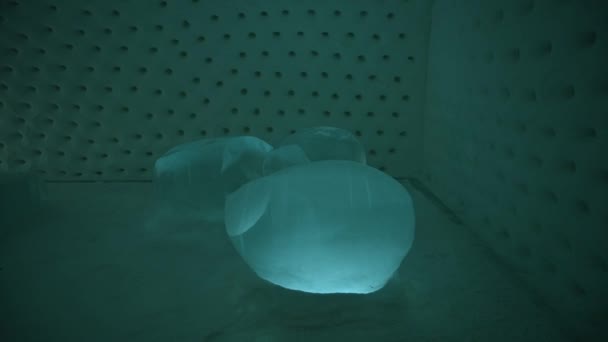 Kiruna Svédország Február 2022 Látogatás Ice Hotelben Room Art Belsejében — Stock videók