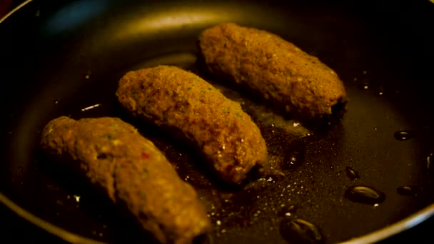 Domácí Příprava Hovězího Kebabu Lahodný Hovězí Kebab Koření Místo Pro — Stock video