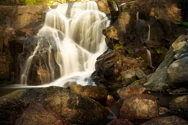 stock image One of the different waterfalls on the route of Las Nogaledas