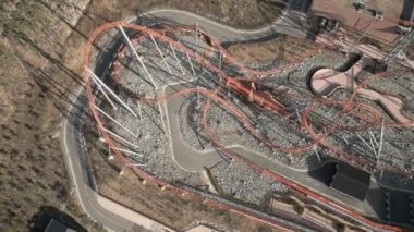 Roller Coaster at Lotte World Amusement Park at Osiria Busan, South Korea. High quality 4k footage