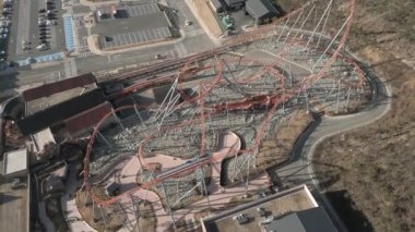 Roller Coaster at Lotte World Amusement Park at Osiria Busan, South Korea. High quality 4k footage