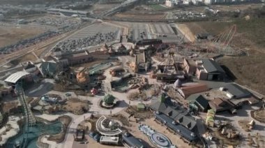 Lotte World Amusement Park in winter at Osiria Busan, South Korea. High quality 4k footage