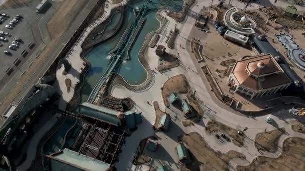 Giant Splash Aerial View Lotte World Amusement Park Osiria Busan — Wideo stockowe