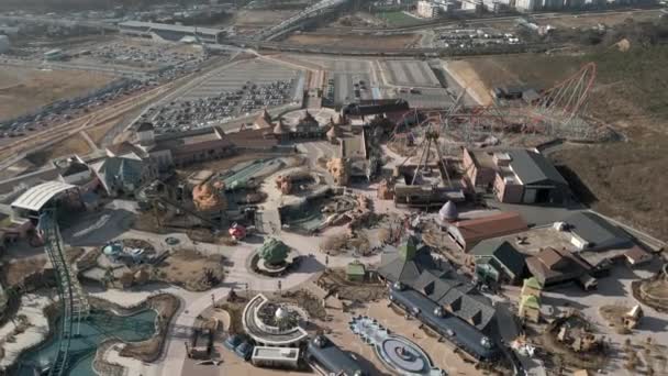 Lotte World Amusement Park Χειμώνα Στο Osiria Busan Νότια Κορέα — Αρχείο Βίντεο
