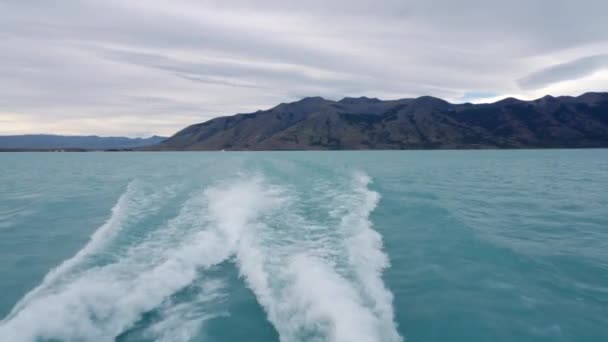 Boat Cruise Dan Perito Moreno Buzulu Santa Cruz Arjantin Yüksek — Stok video