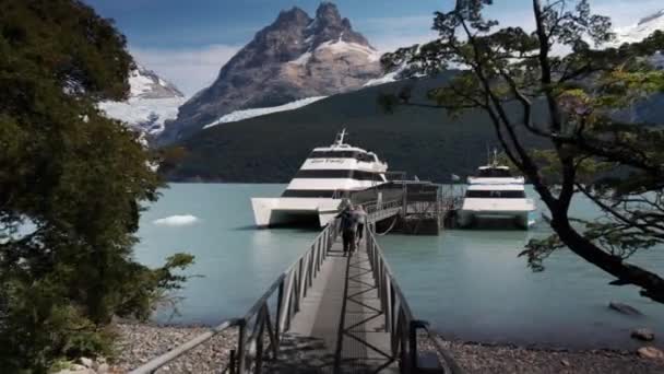 Vägen Till Hamnen Spegazzini Glacier Los Glaciares Nationalpark Patagonien Argentina — Stockvideo