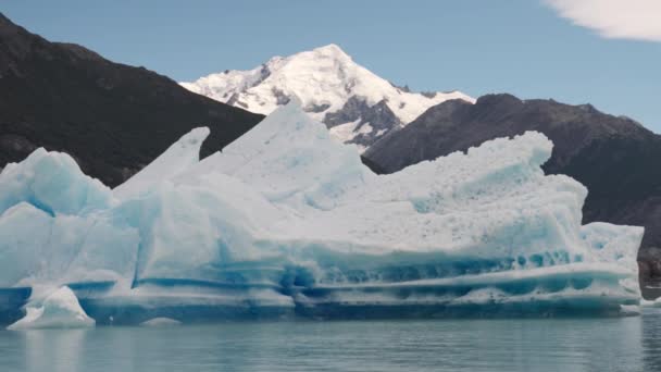 Icebergs Vista Barco Geleira Spegazzini Parque Nacional Los Glaciares Província — Vídeo de Stock