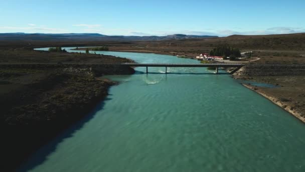 Chalten Patagonya Dan Leona Nehrinin Numaralı Karayolu Üzerindeki Insansız Hava — Stok video