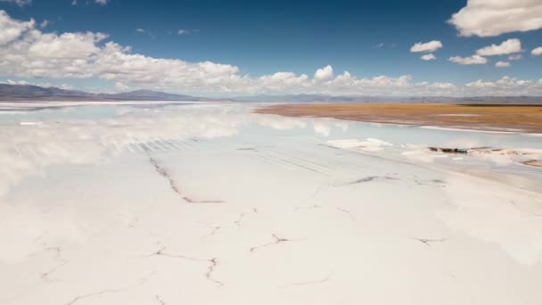 Αεροφωτογραφία Του Salinas Grandes Salt Flats Στην Επαρχία Jujuy Της — Αρχείο Βίντεο