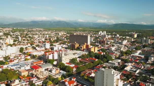 Luchtfoto Van Salta Centrum Salta Provincie Argentinië Hoge Kwaliteit Beeldmateriaal — Stockvideo