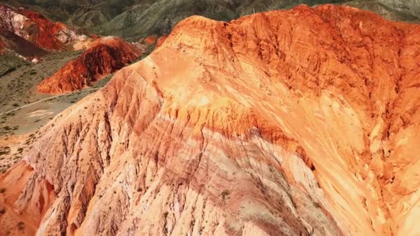 Aerial View Cerro Siete Colores Purmamarca Jujuy Argentina High Quality — Stock Video