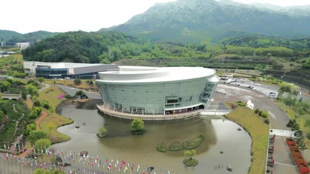 Pemandangan Udara Taman Muju Taekwondowon Korea Selatan Rekaman Berkualitas Tinggi — Stok Video