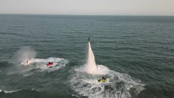 Повітряний Вид Fly Board Jet Ski Show Haeundae Busan South — стокове відео