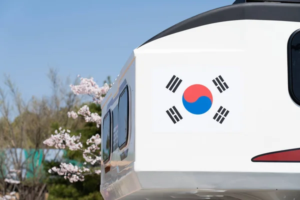 South Korea Flag Camping Car Geyongju South Korea High Quality — Stock Photo, Image