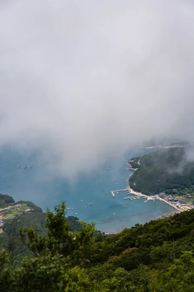 Pemandangan Udara Pulau Geoje Dengan Latar Belakang Awan Korea Selatan — Stok Foto