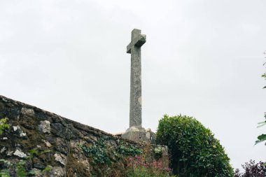 Noirmoutier-en-lle 'deki tarihi Saint Philbert kilisesi, Ile de Noirmoutier, Pays de la Loire, Fransa. Yüksek kalite fotoğraf