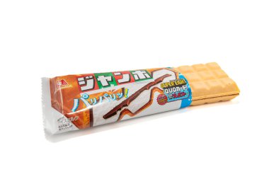 Fuji, Shizuoka, Japonya - 12 Nisan 2024: Morinaga Choco Monaka Jumbo dondurması by MORINAGA & CO, LTD..