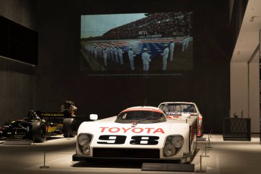 Oyama-cho, Sunto-gun, Shizuoka, Japonya - 27 Mart 2023: AAR Toyota Eagle Mark III IMSA GTP Serisi Şampiyonu, 1993 Model Yılı, Ülke Japonya Fuji Motor Sporları Müzesi 'nde sergileniyor.